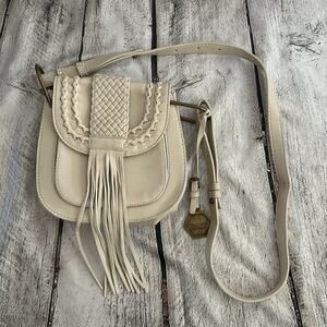 D22 Hayden Harnett Beige Leather Crossbody Bag